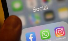 Schermata del telefono con social media