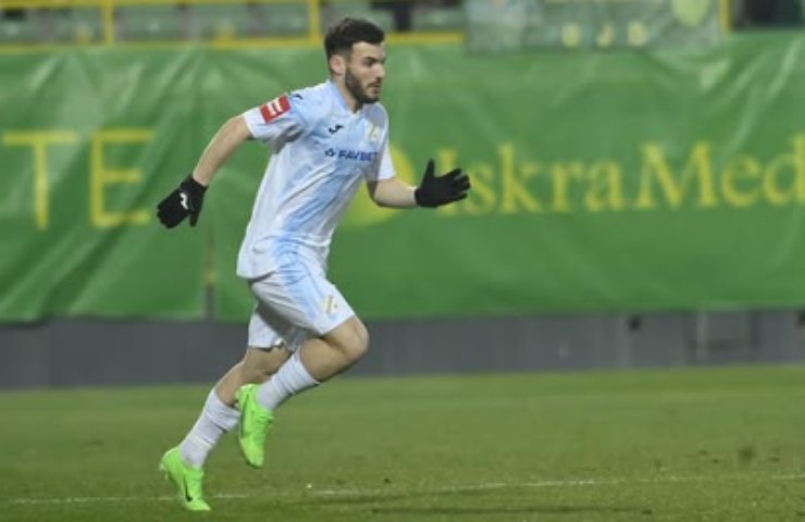 Tornike Morchiladze in azione con il Rijeka